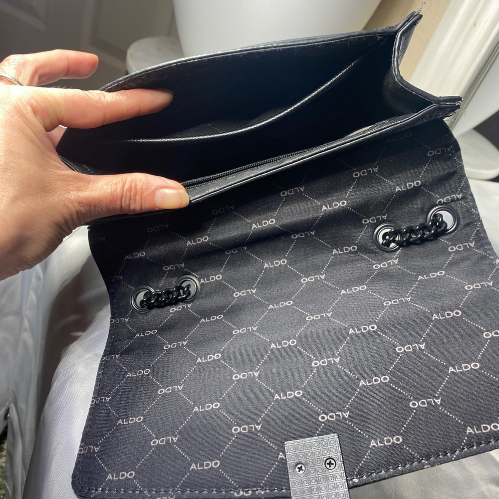 ALDO Black Glitter Chain Bag - Picture 3 of 3